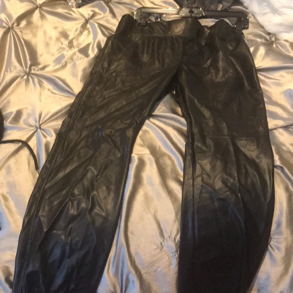 David Lerner New York faux leather pants